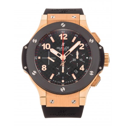 Black Dials Hublot 301.PB.131.RX Replica Watches With 48 MM Red Gold Cases For Men