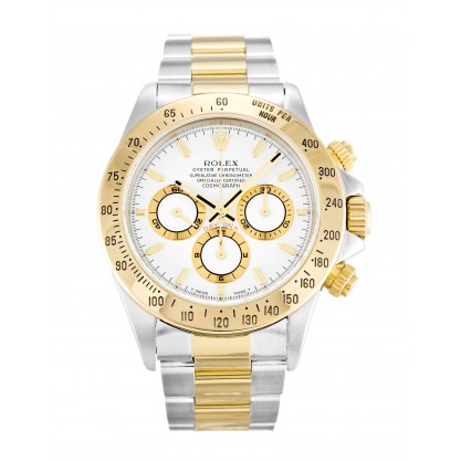 38 MM White Dials Rolex Daytona 16523 Replica Watches With Steel & Gold Cases For Men